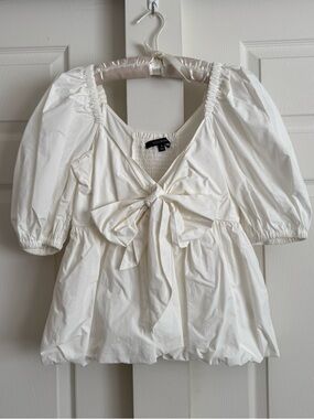 Toccin Bubble Tie-Front Blouse